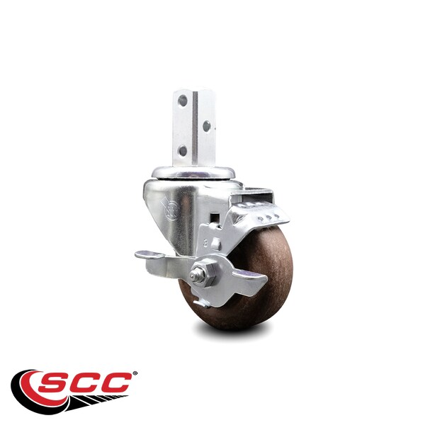 3 Inch High Temp Glass Filled Nylon 3/4 Inch Square Stem Caster with Brake SCC